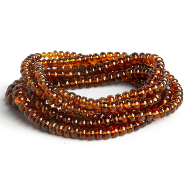 4-6.5mm Hessonite Garnet Plain Rondelles 15 inch 105 beads