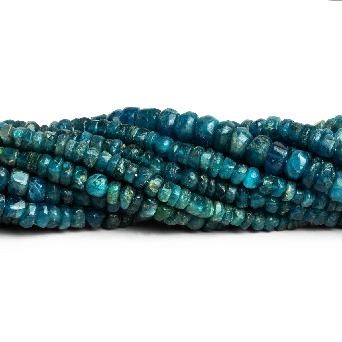 4-6mm Apatite Handcut Heishis 12 inch 80 beads - The Bead Traders