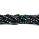 4 - 6mm Black Ethiopian Opal Faceted Rondelles 16 inch 135 beads - The Bead Traders