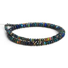 4 - 6mm Black Ethiopian Opal Faceted Rondelles 16 inch 135 beads - The Bead Traders