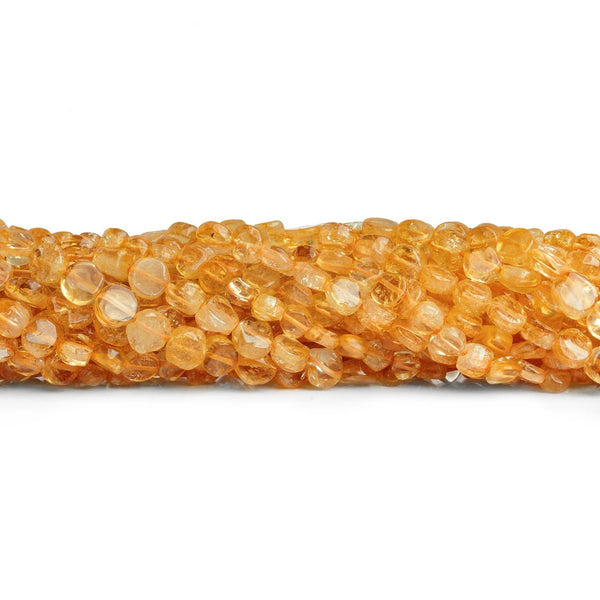 4-6mm Citrine Handcut Coin 14 inch 53 beads