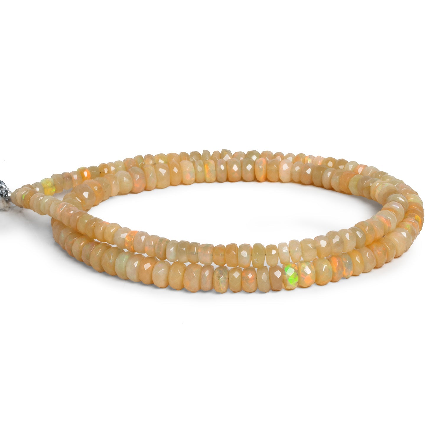 4-6mm Ethiopian Opal Faceted Rondelles 16 inch 155 beads - The Bead Traders