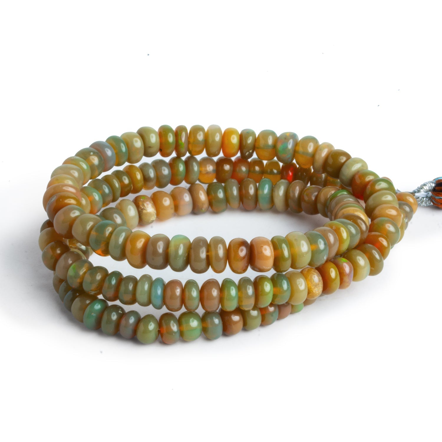 4 - 6mm Ethiopian Opal Plain Rondelles 15 inch 145 beads - The Bead Traders