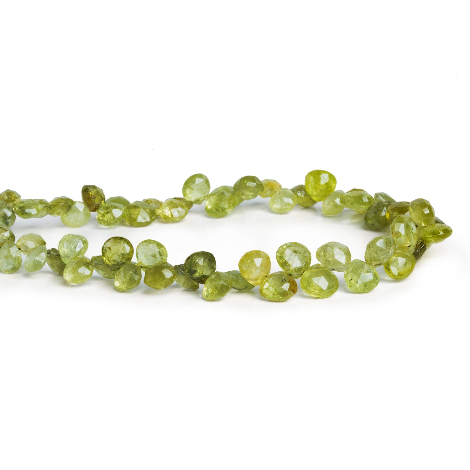 4 - 6mm Grossular Garnet Hearts 6.5 inch 53 beads - The Bead Traders