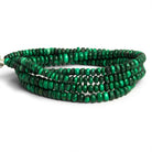 4 - 6mm Malachite Plain Rondelles 16 inch 135 beads - The Bead Traders