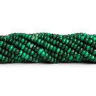4 - 6mm Malachite Plain Rondelles 16 inch 135 beads - The Bead Traders