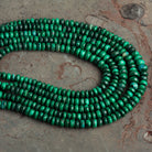 4 - 6mm Malachite Plain Rondelles 16 inch 135 beads - The Bead Traders
