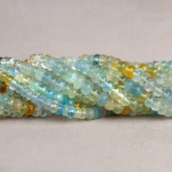 4-6mm Multi Beryl Plain Rondelles 16 inch 120 beads