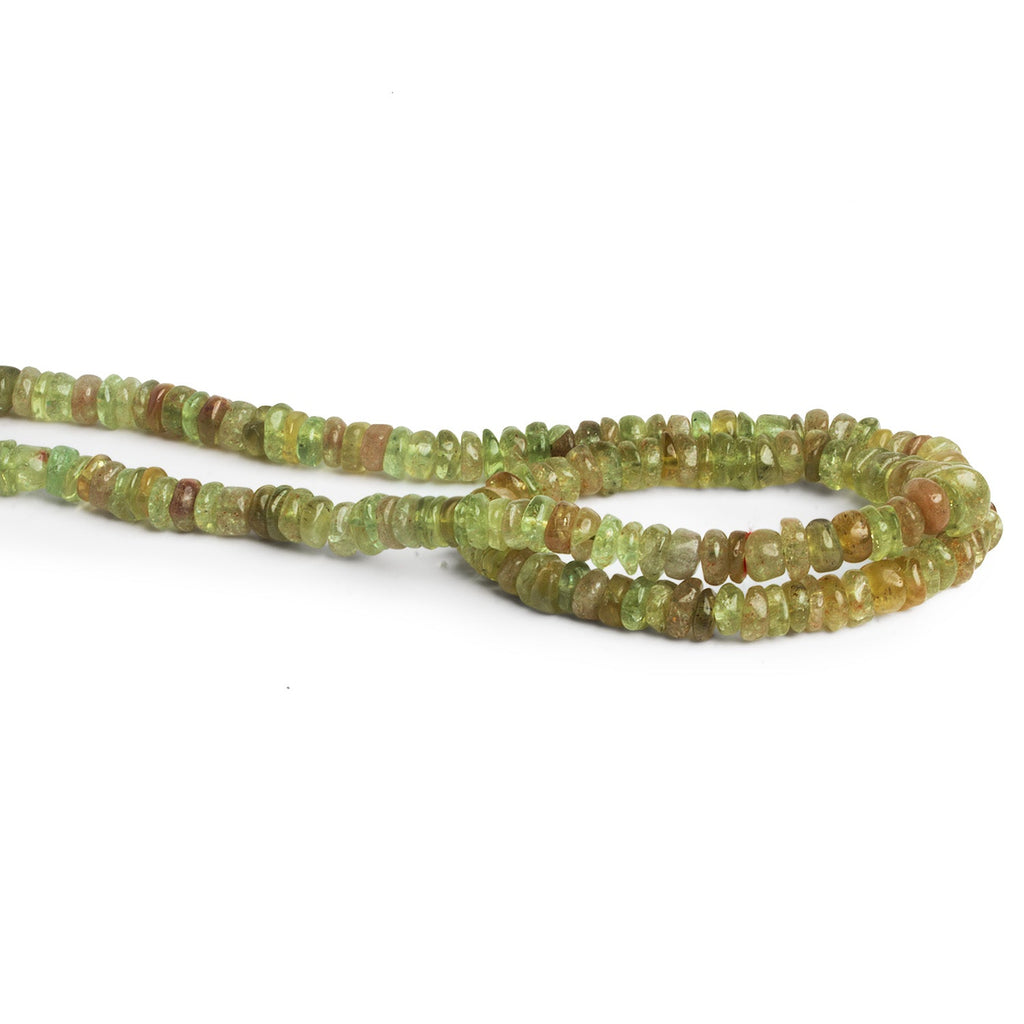 4 - 6mm Natural Apatite Plain Rondelles 14 inch 140 beads - The Bead Traders