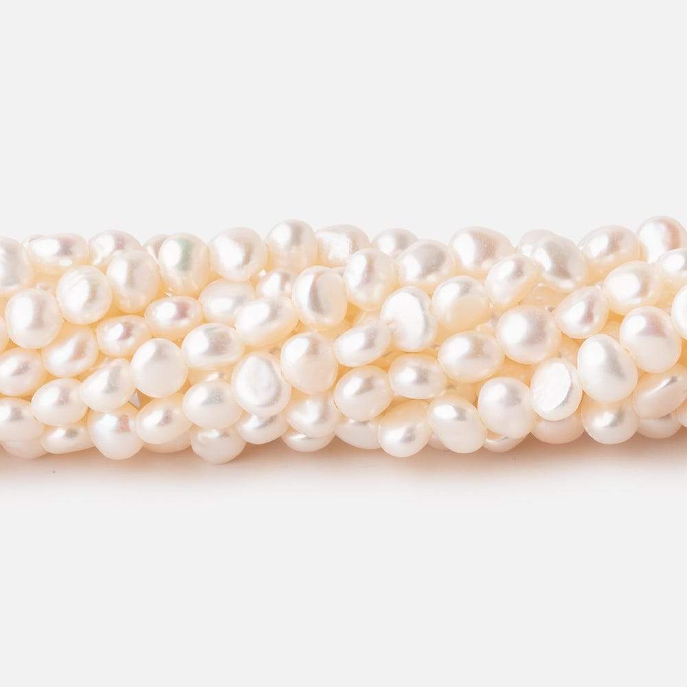 4 - 6mm Off White Baroque freshwater pearls 16 inch 78 pieces A - The Bead Traders