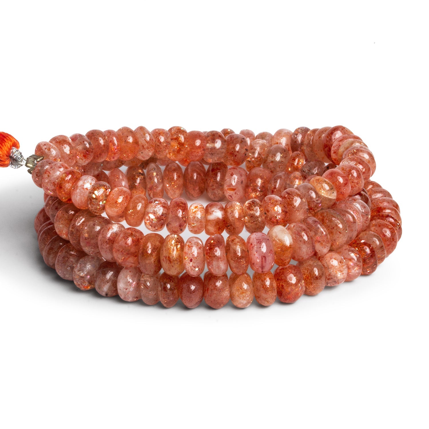 4 - 6mm Sunstone Plain Rondelles 16 inch 115 beads - The Bead Traders