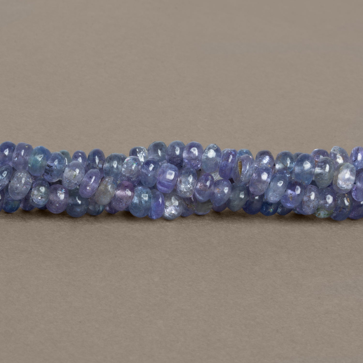4 - 6mm Tanzanite Plain Rondelles 18 inch 160 beads - The Bead Traders