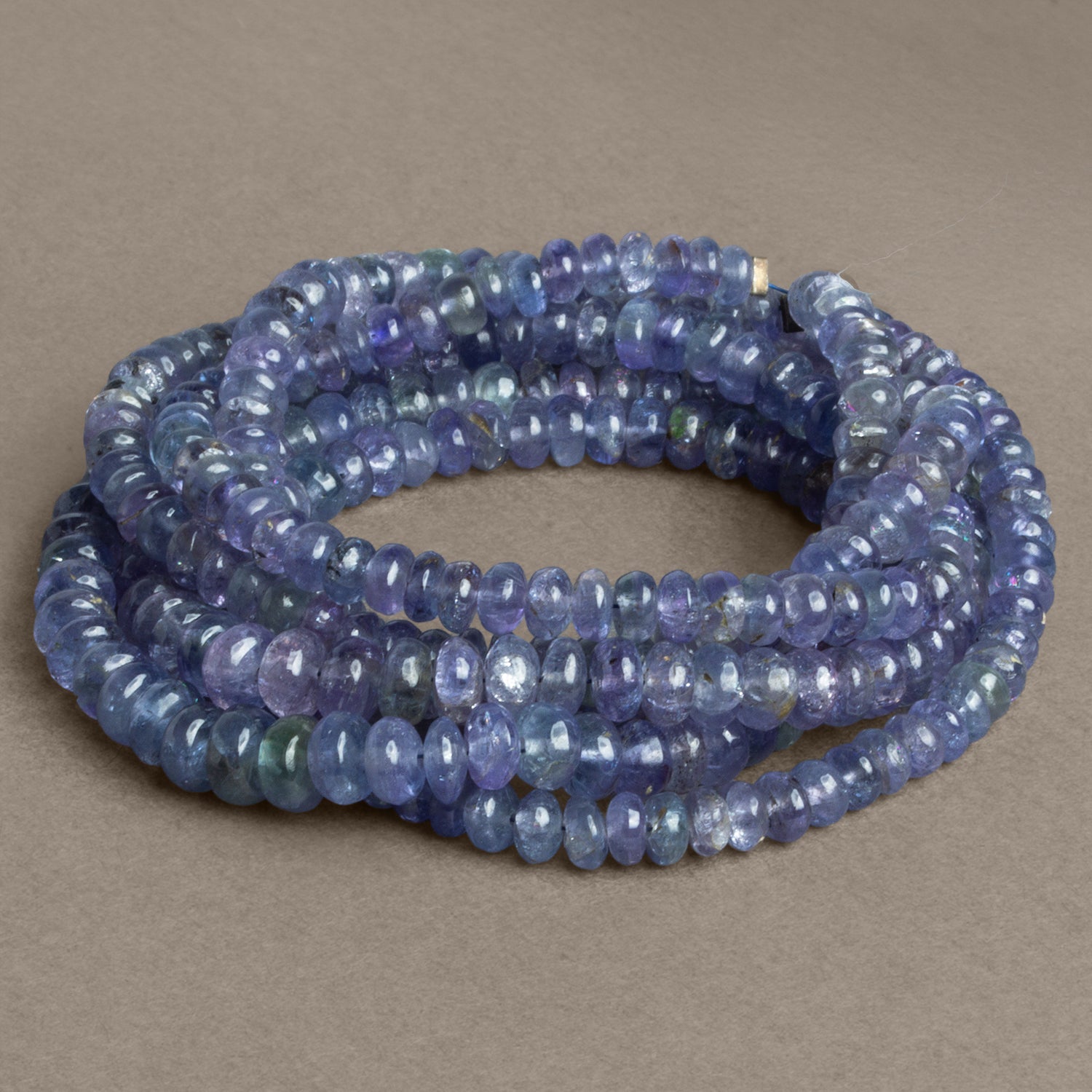 4 - 6mm Tanzanite Plain Rondelles 18 inch 160 beads - The Bead Traders