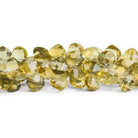 4 - 7mm Light Olive Quartz Faceted Squares 6 inch 45 beads - The Bead Traders