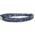 4 - 7mm Matte Iolite Plain Rondelles 14 inch 130 beads - The Bead Traders