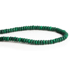 4-7mm Matte Malachite Plain Rondelles 8 inch 65 beads - The Bead Traders