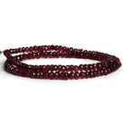 4 - 7mm Mozambique Garnet Faceted Rondelles 16 inch 140 beads - The Bead Traders