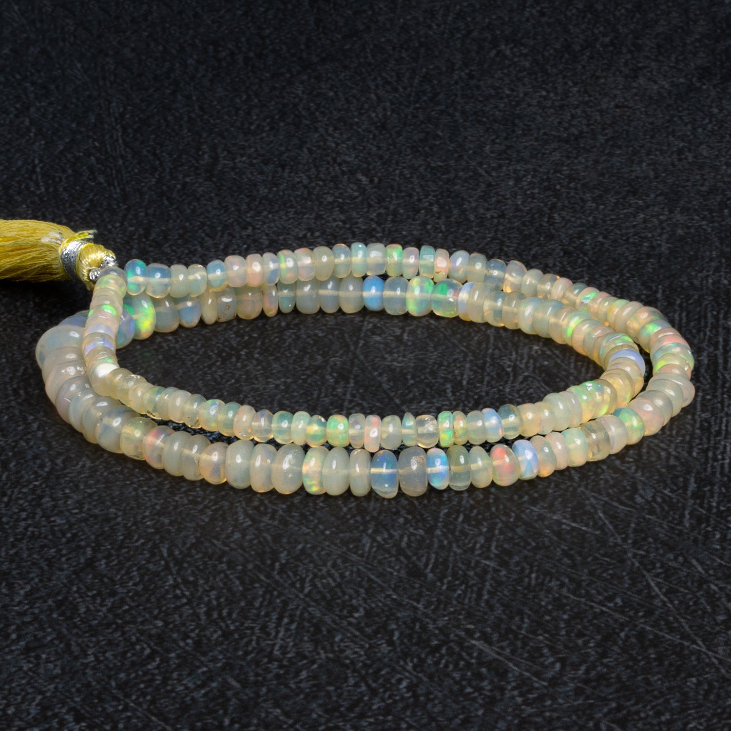 4-8mm Ethiopian Opal Plain Rondelles 16 inch 150 beads - The Bead Traders