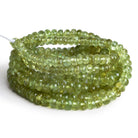 4 - 8mm Green Apatite Faceted Rondelles 19 inch 135 beads - The Bead Traders