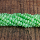 4 - 8mm Green Opal Plain Rondelles 16 inch 90 beads - The Bead Traders