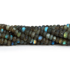 4 - 8mm Matte Labradorite Plain Rondelles 14 inch 85 beads - The Bead Traders