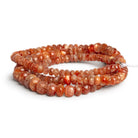 4 - 8mm Sunstone Faceted Rondelles 18 inch 140 beads - The Bead Traders