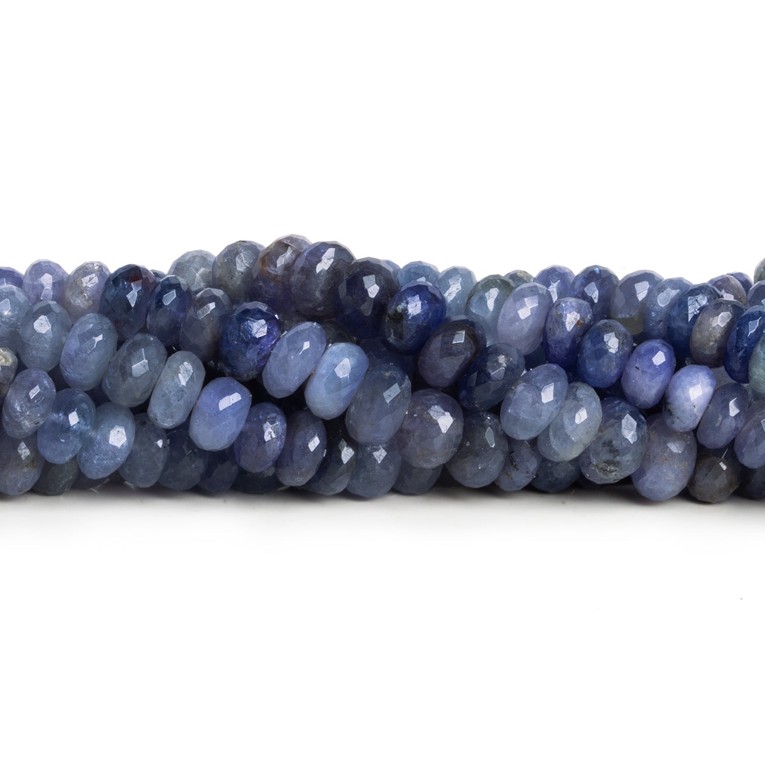 4 - 9mm Tanzanite Faceted Rondelle 15 inch 97 beads - The Bead Traders