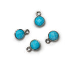 7mm Black Gold Bezeled Howlite Coin Pendants Set of 4 pieces - The Bead Traders