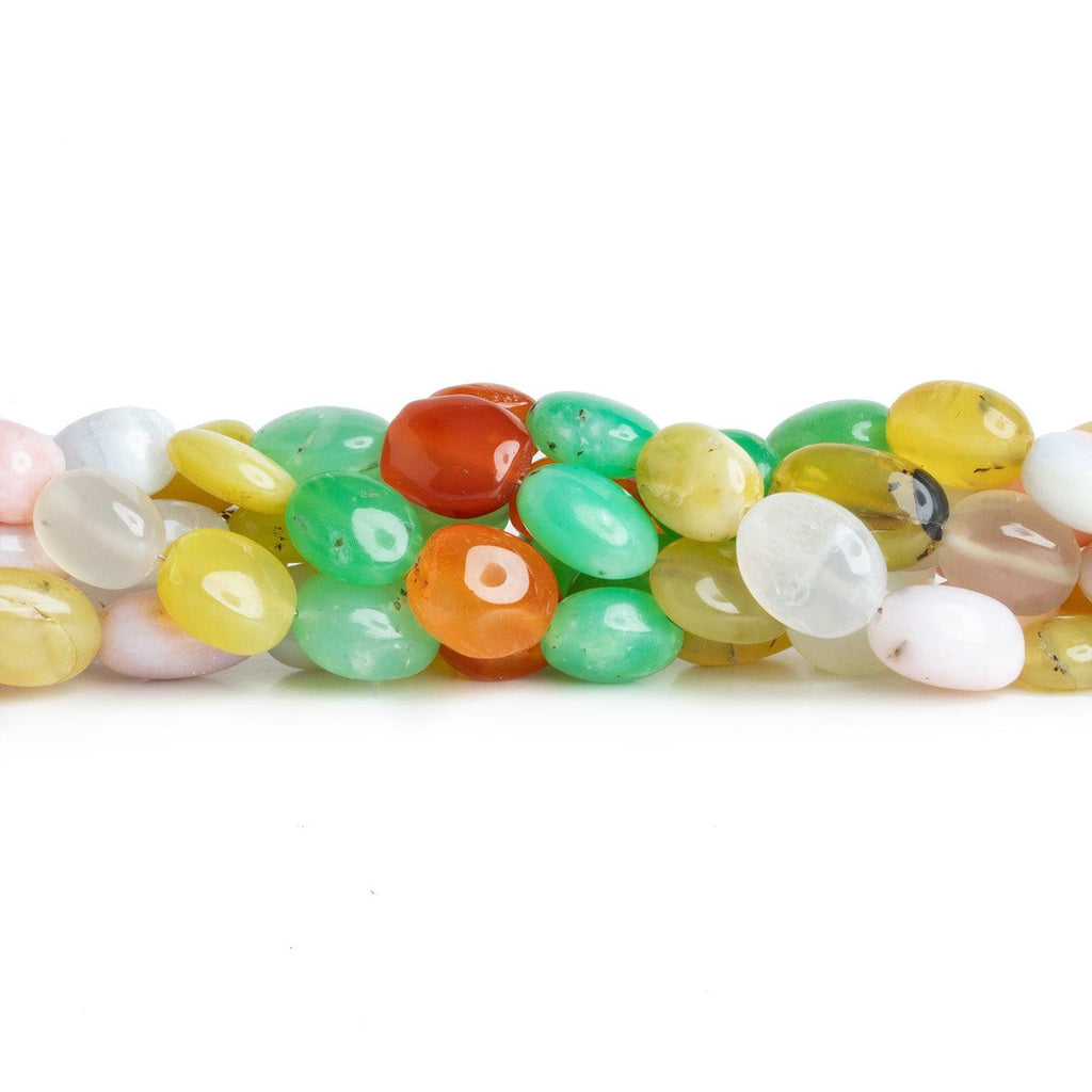 10x7mm-12x10mm Multi Gemstone Plain Ovals 17 inch 40 pieces - The Bead Traders