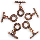 40x17mm Copper Decorated Ring Toggle 1 Bead - The Bead Traders