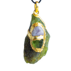 Double Leafed Gemstone Pendants Collection