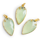 40x21mm Gold Leafed Chalcedony Pear Pendant 1 Bead - The Bead Traders