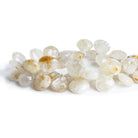 11-13mm Golden Rutilated Quartz Hearts 8 inch 41 beads - The Bead Traders