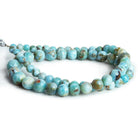 5-11m Larimar Plain Round Beads 16 inch 60 pieces - The Bead Traders
