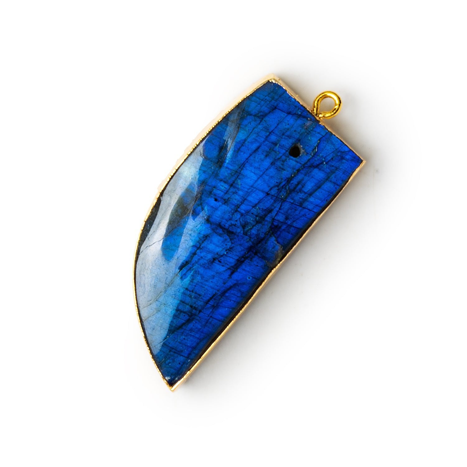 42x18mm Gold Leafed Labradorite Pendant 1 Bead - The Bead Traders