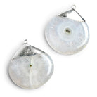 42x39mm Silver Leafed Solar Quartz Heart Pendant 1 Bead - The Bead Traders