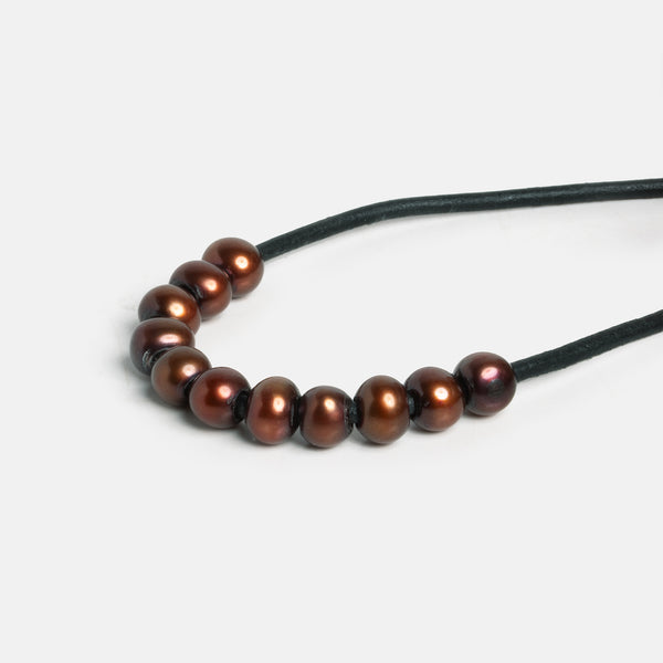 6mm Spice Brown 2.5mm Large hole Pearl Off Round Pearl 72 pcs