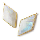44x25mm Vermeil Bezel Rainbow Moonstone faceted kite Pendant 1 piece - The Bead Traders