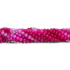 4.5-5mm Fuchsia Hot Pink Chalcedony Plain Rounds 8 inch 47 beads - The Bead Traders