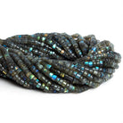 4.5-5mm Labradorite Handcut Plain Heishis 12 inch 110 beads - The Bead Traders