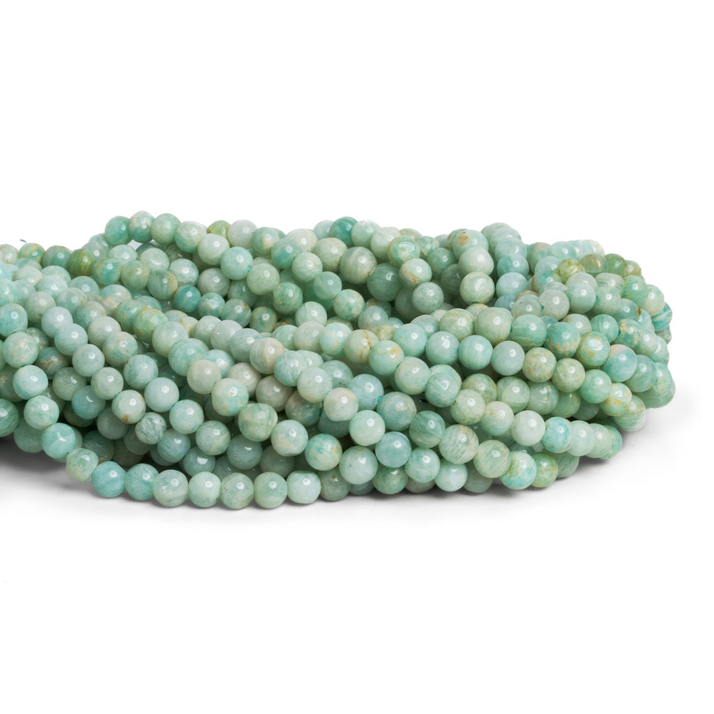 4.5-6mm Amazonite Handcut Rounds 12 inch 58 beads - The Bead Traders