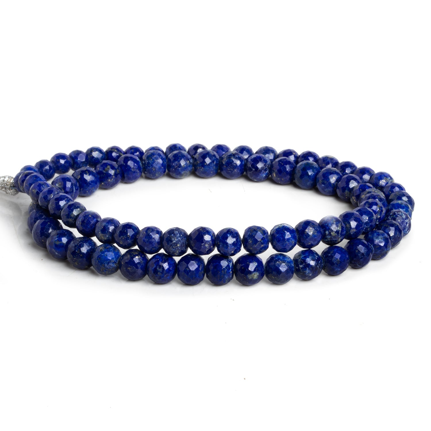 4.5 - 6mm Lapis Lazuli Faceted Rounds 16 inch 75 beads - The Bead Traders