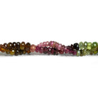 4.5 - 6mm Multicolor Tourmaline Faceted Rondelles 15 inch 120 beads - The Bead Traders