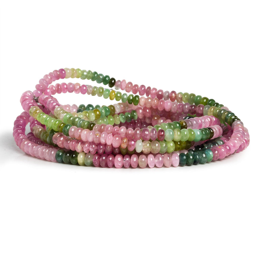 4.5mm Afghani Tourmaline Rondelles 16 inch 150 beads - The Bead Traders