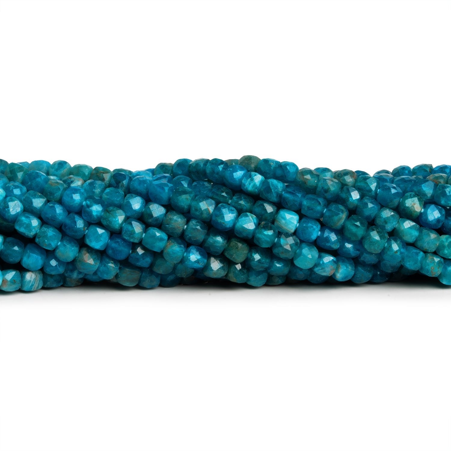 4.5mm Apatite Microfaceted Cubes 12 inch 70 beads - The Bead Traders