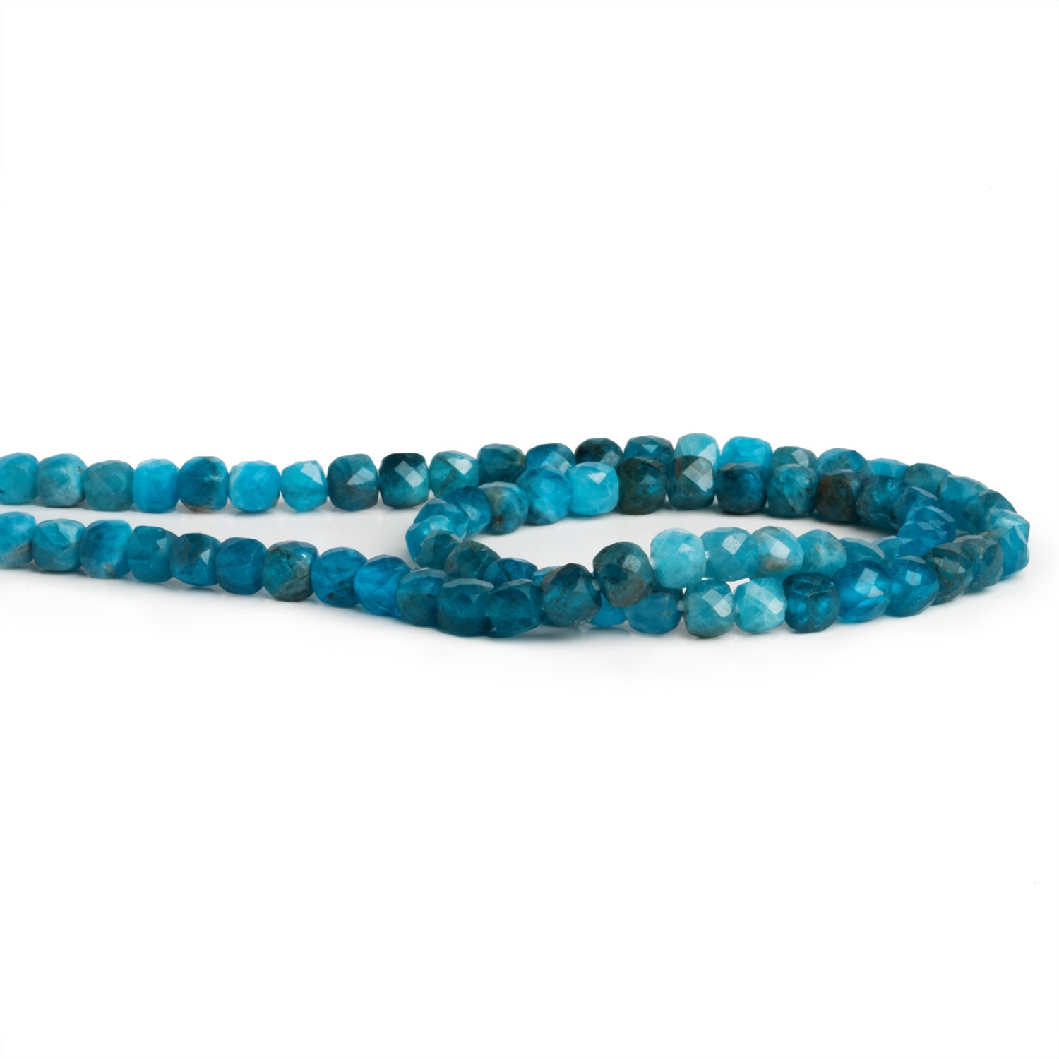 4.5mm Apatite Microfaceted Cubes 12 inch 70 beads - The Bead Traders