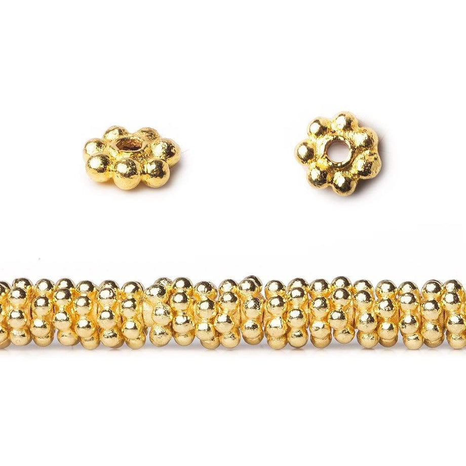 Gold Plated Daisy Spacers inch 145 beads – The Bead Traders