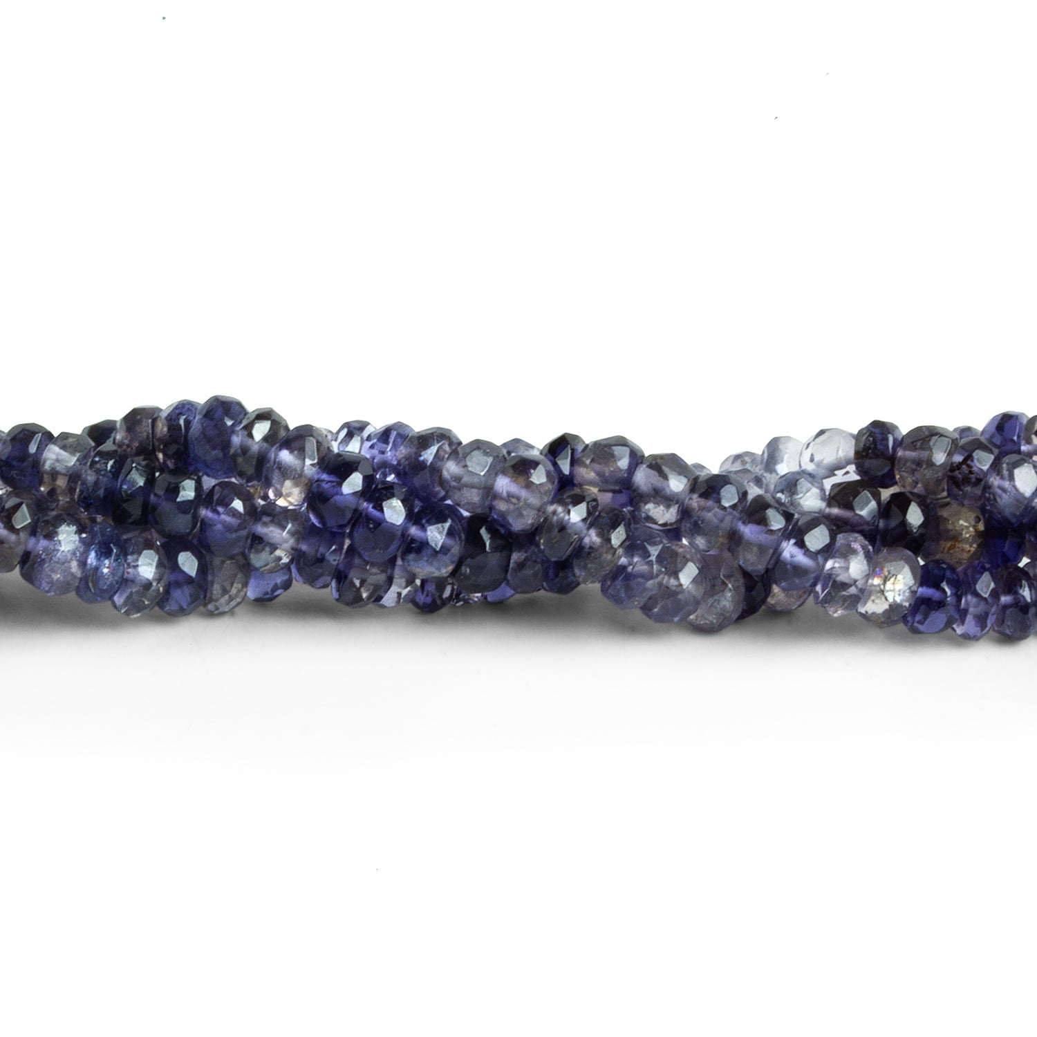 4.5mm Iolite Faceted Rondelles 9 inch 85 beads - The Bead Traders