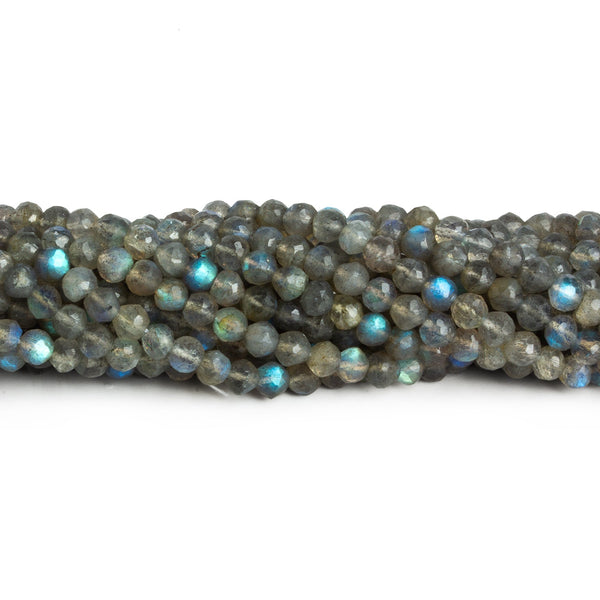 4.5mm Labradorite Faceted Rounds 12 inch 78 beads