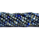 4.5mm Lapis Lazuli Microfaceted Cubes 15 inch 85 beads - The Bead Traders